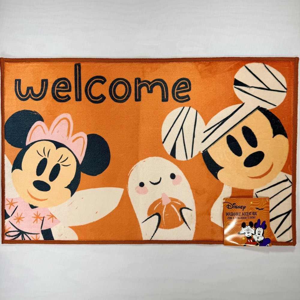 Mickey & Minnie Mouse Halloween Accent Rug 20" x 32" 🕷🕸🦇🎃New